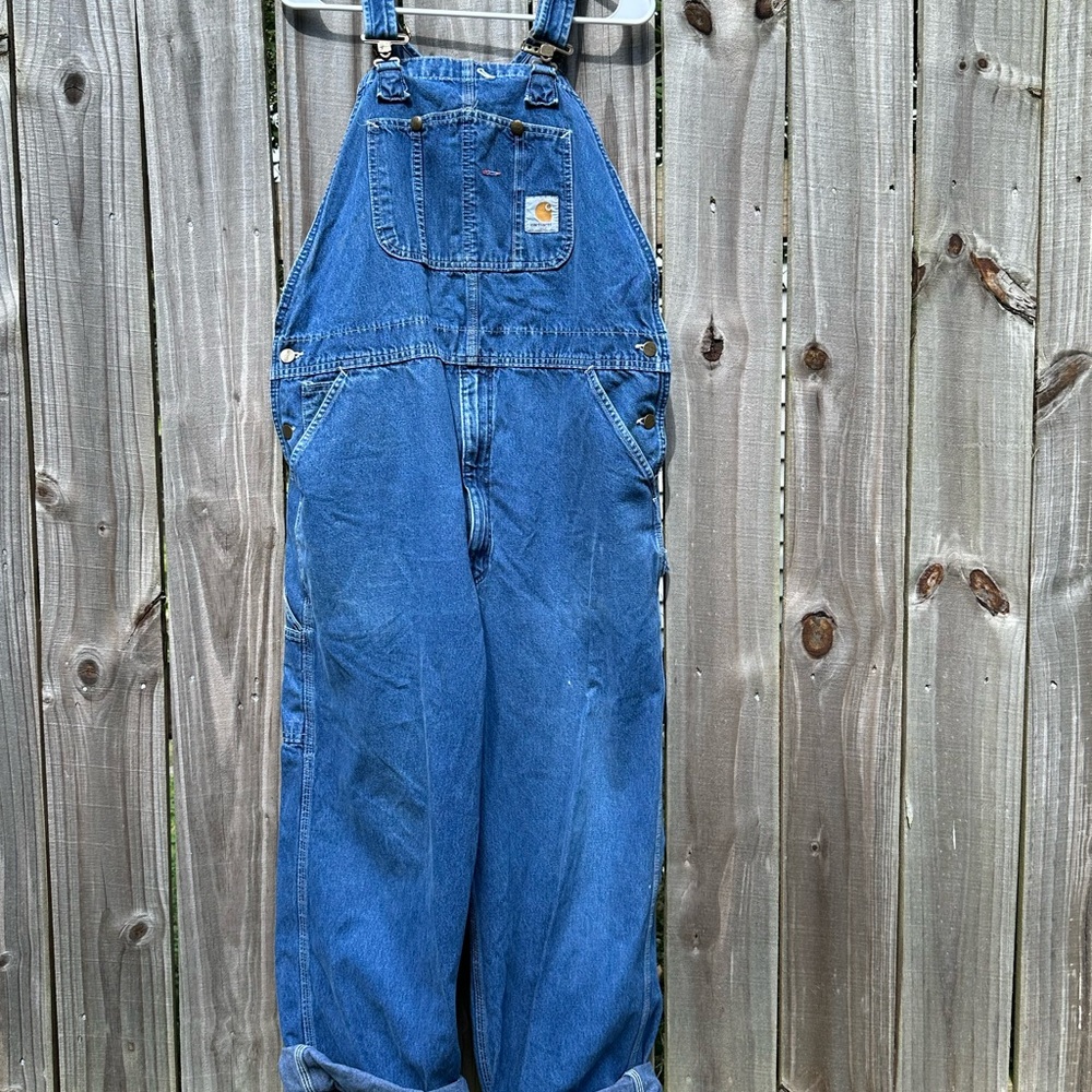 Carhartt Men's Blue Denim Overalls - Picture 2 of 10